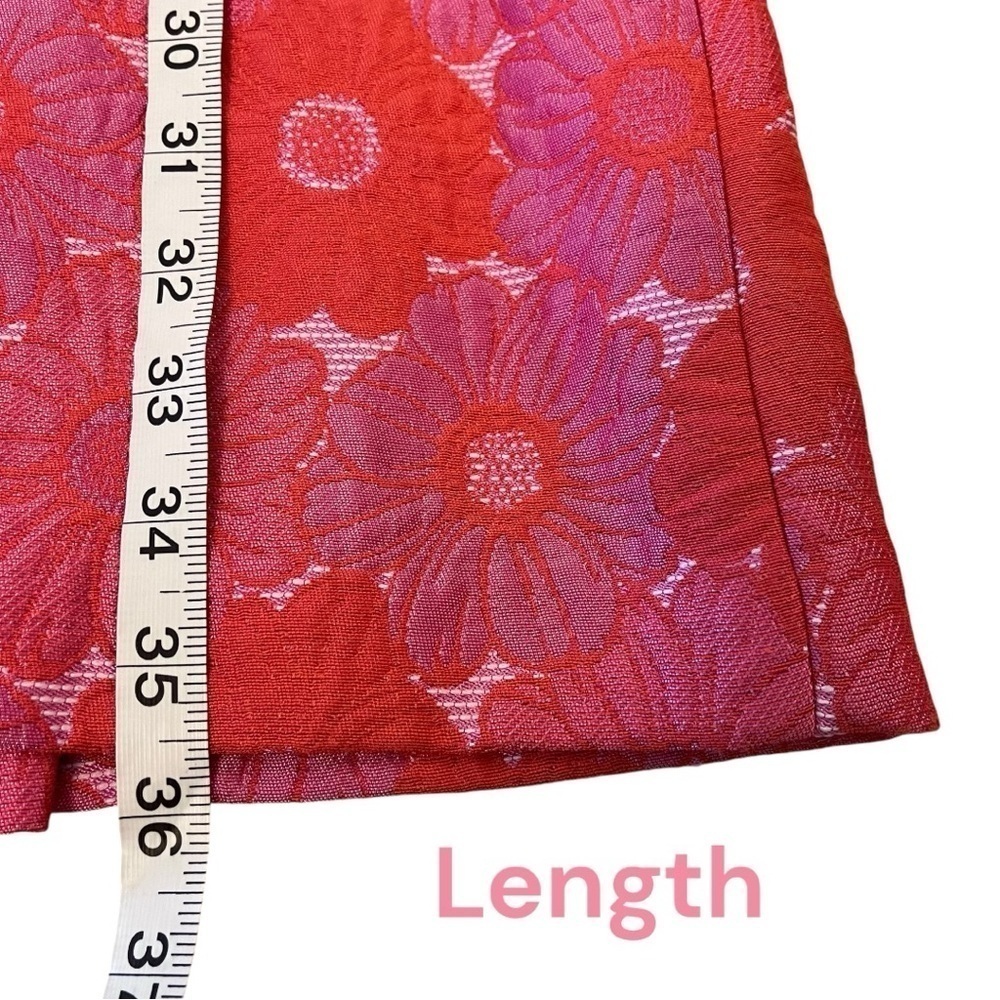 Trina Turk Devi Floral Puff-Sleeve Minidress in Red/Pink - Picture 11 of 15